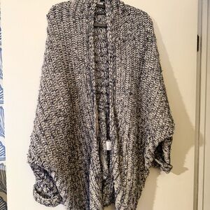 Tommy Bahama Black and White Knit Poncho